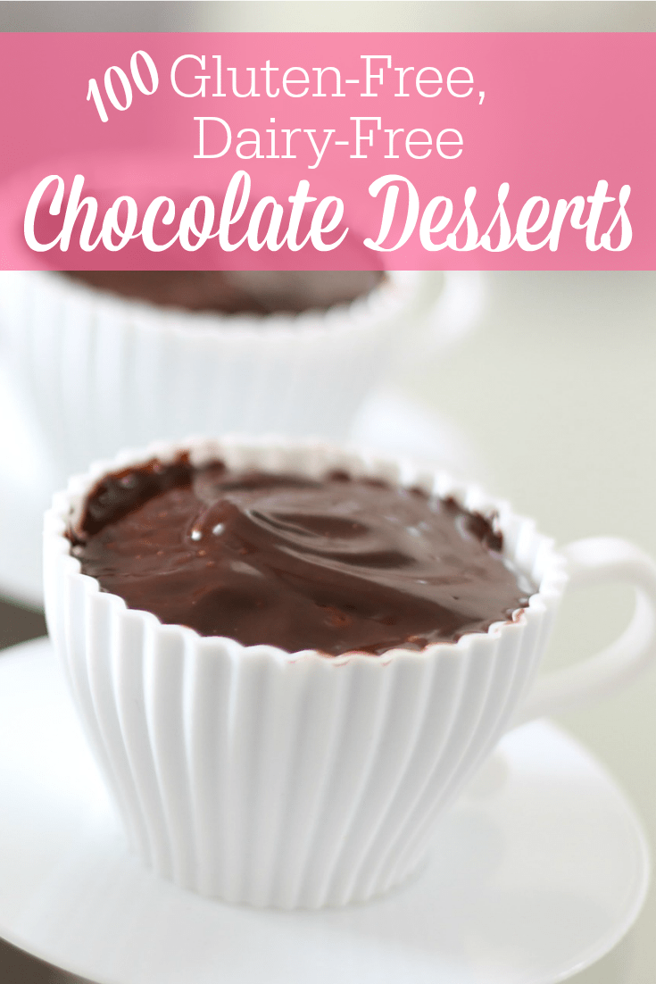 More than 100 gluten-free, dairy-free chocolate dessert recipes all in one place! There are gluten-free, dairy-free chocolate cakes, cookies, pastries, bars, frozen desserts and more! 