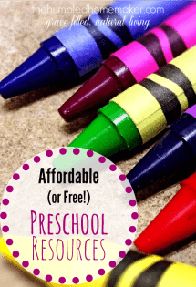 You can homeschool for preschool...and it doesn't have to break the bank! Here's a list of free and affordable preschool resources!