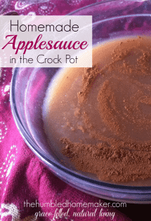 I couldn't believe how easy it is to make homemade applesauce! I made this applesauce in my crock pot, and it made the whole kitchen smell amazing!