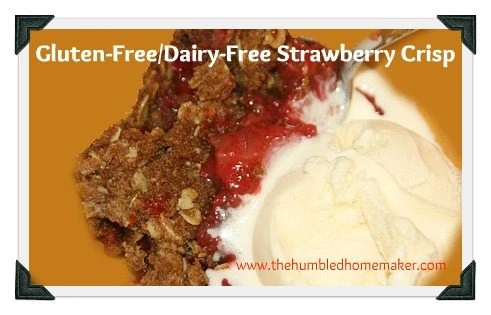 gluten free dairy free strawberry crisp recipe with no refined sugar