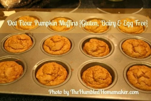 Oat-Flour-Pumpkin-Muffins - TheHumbledHomemaker.com