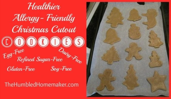 These healthier Christmas cutout cookies are allergen free! My family loves to eat these in place of regular sugar cookies!