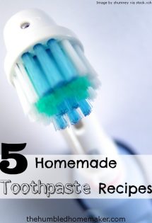 5 Homemade Toothpaste Recipes - TheHumbledHomemaker.com