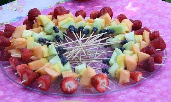 Rainbow Fruit Kabobs from Aldi for My Little Pony Birthy Party