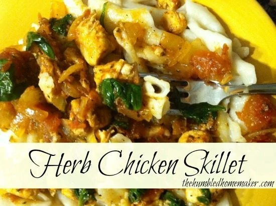 Herb Chicken Skillet is one of the meals that features in this gluten-free Aldi menu plan.