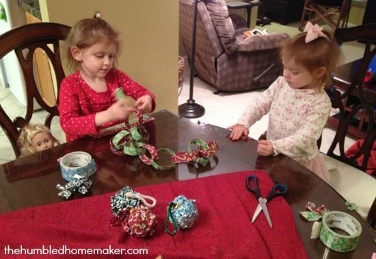 Making Christmas Crafts with Duck Tape