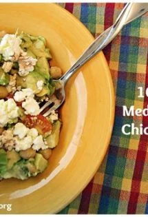 This chickpea salad makes a great power lunch that will fuel you up midday! It's super healthy and only takes 10 minutes to throw together. Great for school lunches or to pack for a work lunch, too!