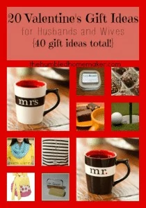 20 Valentine's Day Gift Ideas for Husbands and Wives {40 gifts ideas total!} thehumbledhomemaker.com