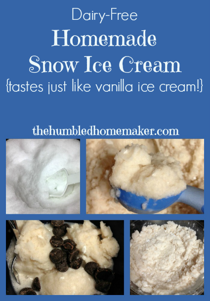 Homemade Snow Ice Cream that tastes just like vanilla ice cream! This is INCREDIBLE yummy! thehumbledhomemaker.com