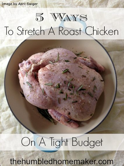 One of the most frugal homemaking practices I’ve adopted is roasting a whole chicken each week. Check out these 5 ways to stretch a roast chicken on a tight budget! 