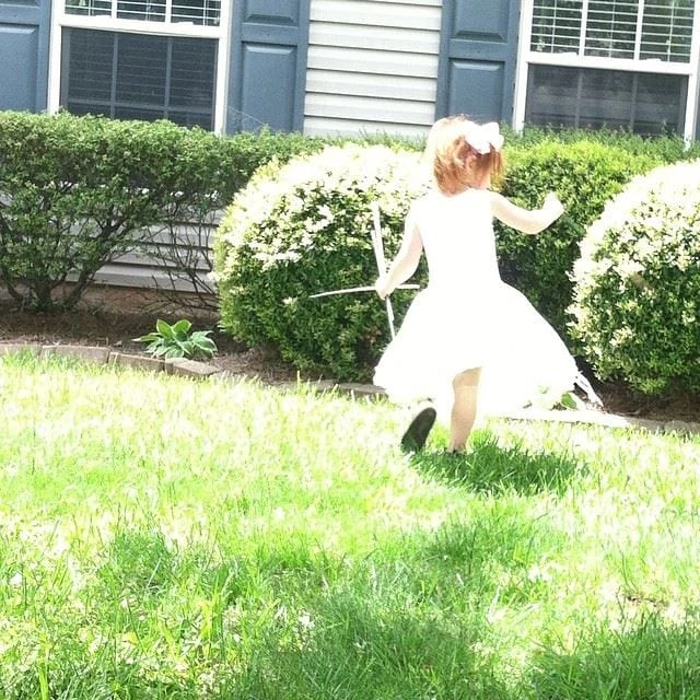 The girls and I have been enjoying the beautiful spring days here in North Carolina. Here is my 3-year-old, twirling like a ballerina on our front lawn.