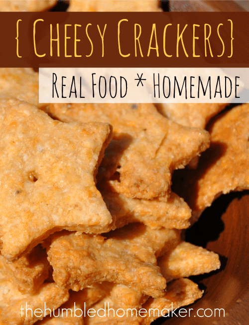 Homemade Real Food Cheesy Crackers - TheHumbledHomemaker.com