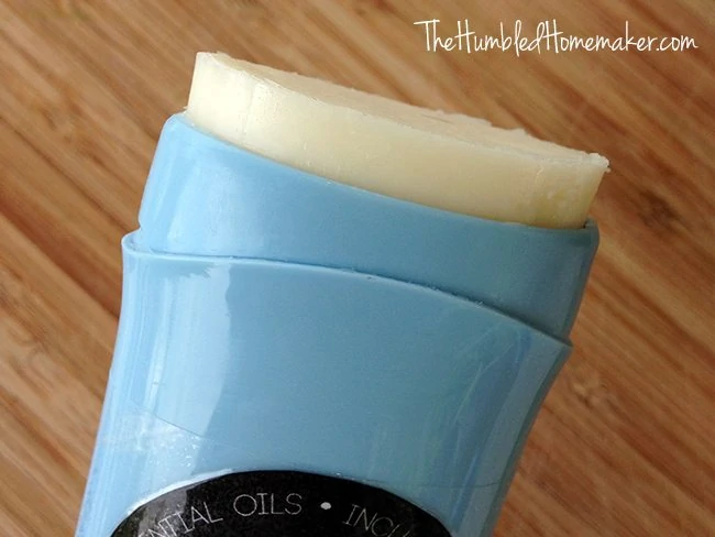 This DIY lavender and tea tree coconut oil stick provides all-natural relief for dry skin, bug bites, and minor burns and rashes.