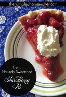 Here is a fresh strawberry pie recipe that's naturally sweetened with honey! This strawberry dessert makes a festive summer treat for the 4th of July.