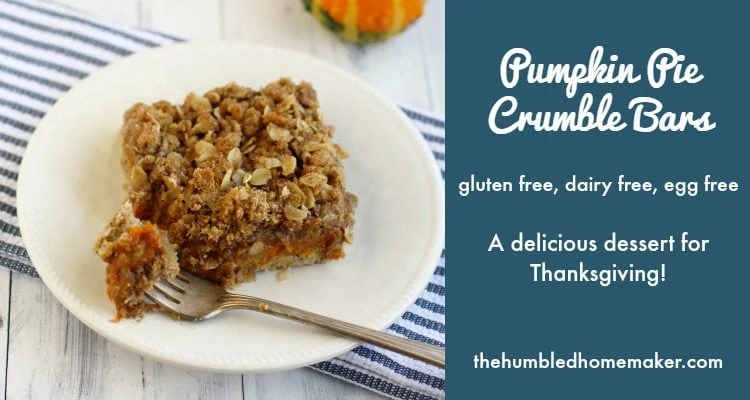 Pumpkin Pie Crumble Bars - TheHumbledHomemaker.com