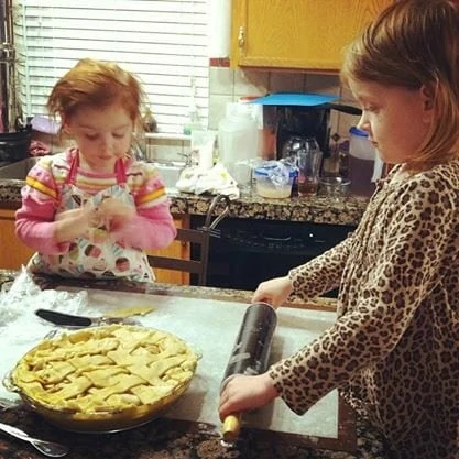 Making pies at Thanksgiving