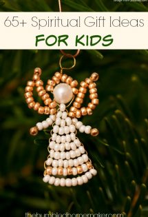I love this idea to nurture your kids' spiritual growth by giving them Christ-centered gifts at Christmas time! This is a great list of 65+ spiritual gift ideas for any age child. I will definitely be getting some of the presents on this list this year!