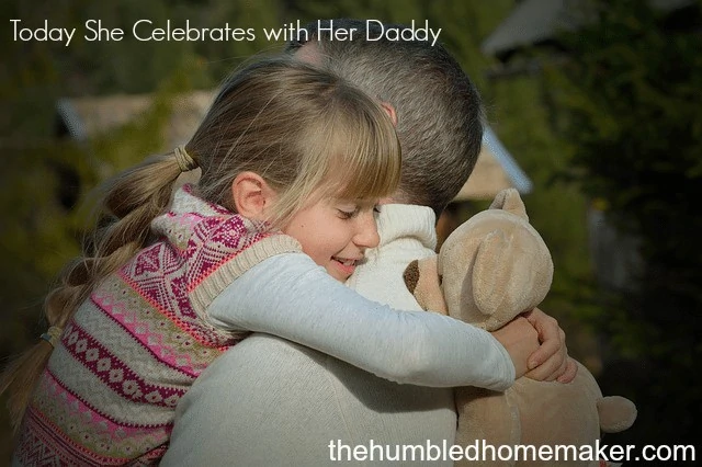 celebrating with her daddy