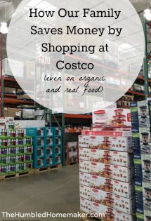 We save so much money on real food by buying in bulk and shopping at Costco! This is a great list of healthy foods you can find at Costco! #GroceryBudget #ShoppingTips #RealFoodShopping