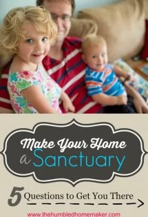 One of my greatest goals as a homemaker is that my home be a sanctuary for my family. I want this to be a place of peace, rest and refuge. I love these practical tips for making my home a peaceful place!