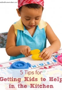 I hope you love these 5 tips for getting kids to help in the kitchen! 