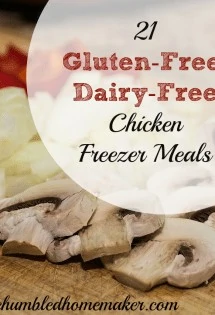 I have fallen in love with freezer meals! Check out these 21 gluten-free, dairy-free chicken freezer meals--many of which are no-cook freezer meals and/or are crock pot freezer meals as well! 
