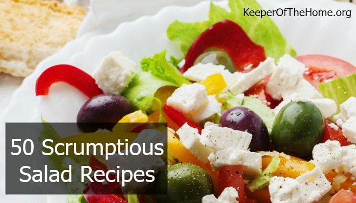 From fresh-from-the-veggie-garden salads to fruit salads to pasta and potato to meat to salads with an international flair, check out these 50 scrumptious salad recipes that are sure to satisfy your cravings all year long!
