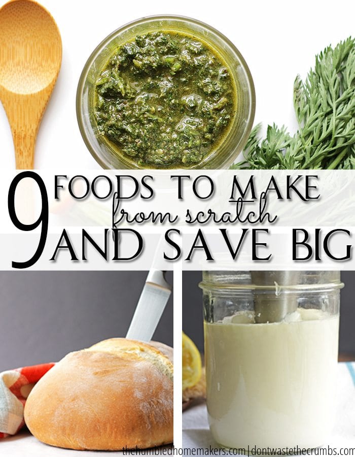 Save big by making these 9 items from scratch, rather than purchasing them from the grocery store! Here's the cost and savings breakdown...