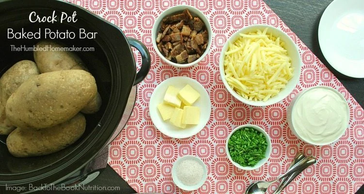 Make this crock pot baked potato bar as one of the meals in this 2-week frugal Aldi meal plan.