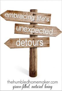 When was the last time you were driving along in your car, spotted a construction zone with detour signs and thought, “AWESOME! I was hoping I would get to take a detour today”? It doesn't happen, right? How do we begin to embrace life's detours?