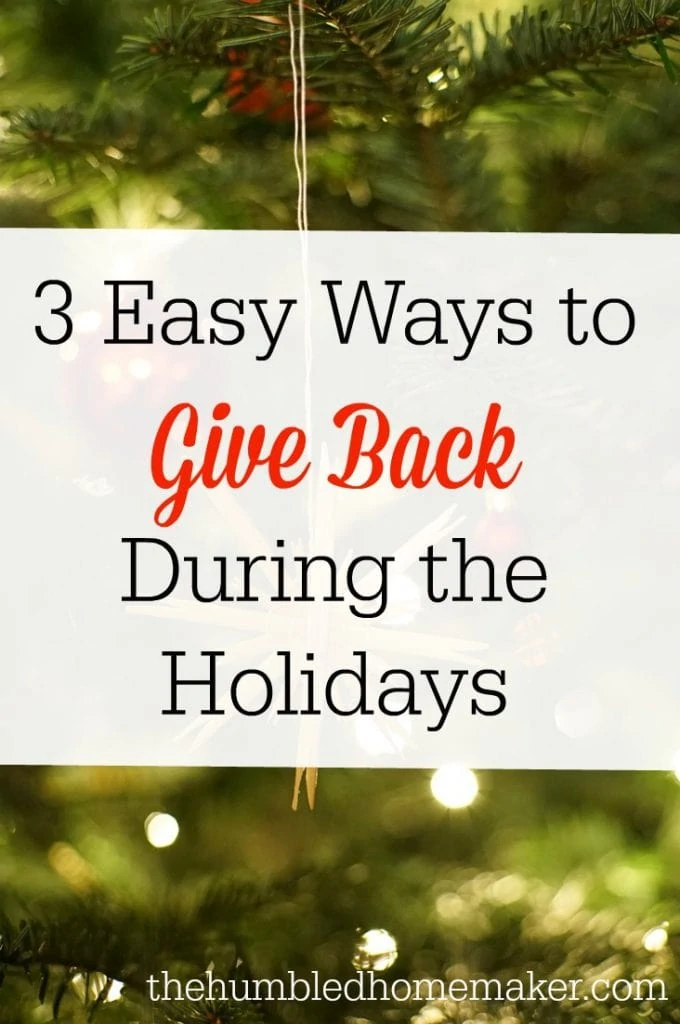 Now I know there are easy ways to give back during the holidays--and all year round! 