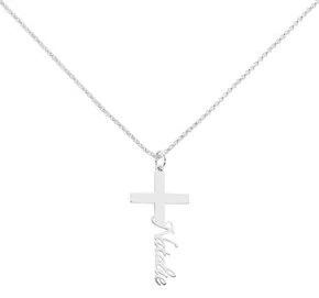 A sterling silver necklace with a cross on it, perfect for giving our kids for Christmas.
