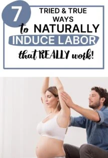 A man and woman naturally induce labor through stretching.