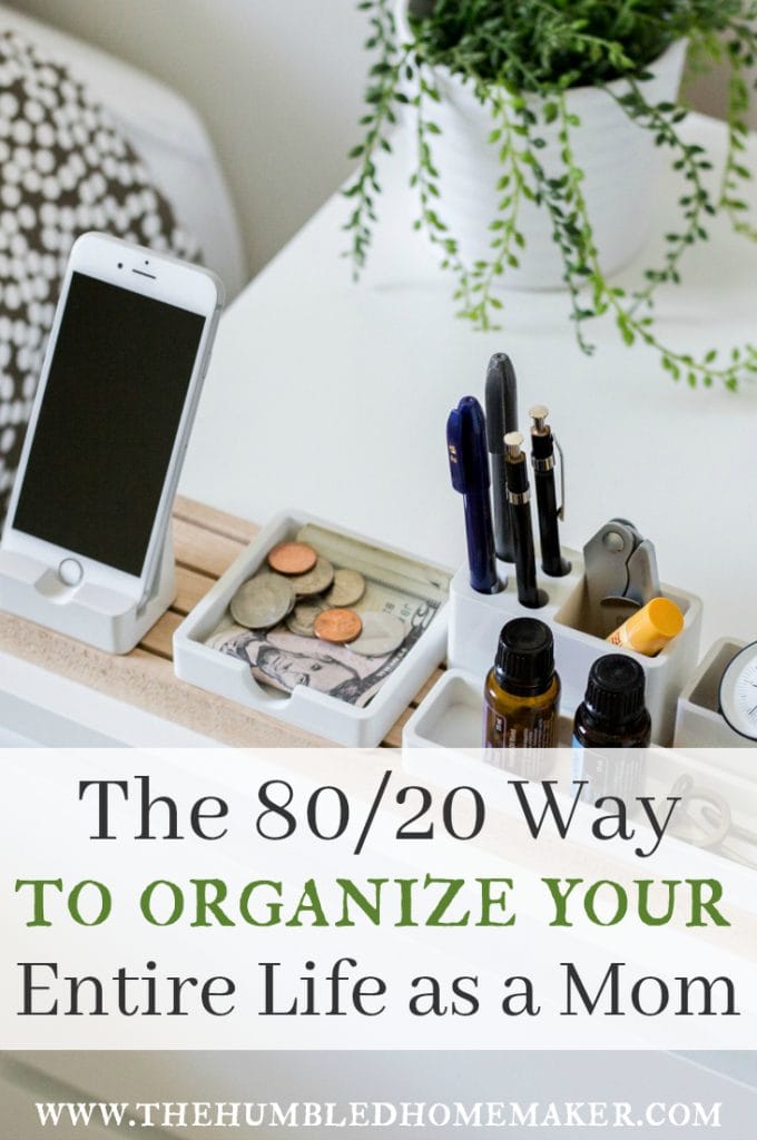 Hey Mom, you can organize your entire life using the 80/20 method. From laundry and meal-planning to spending money, the 80/20 way will make life easier!