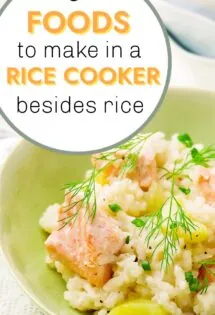 a fish and rice meal made in a rice cooker