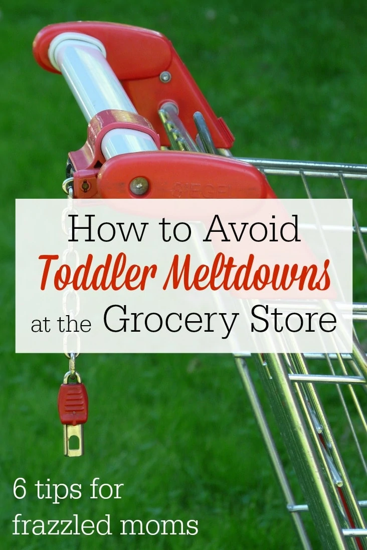 Here are 6 essential tips for avoiding meltdowns at the grocery store when you're shopping with your toddler in tow! 