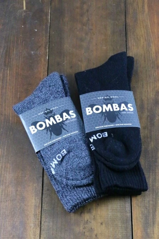 Bombas black and gray socks