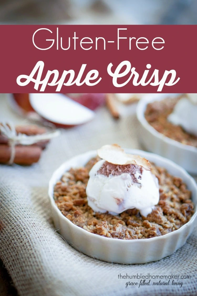This gluten-free apple crisp will please a crowd--even if the guests aren't gluten-free! It would be the perfect alternative to apple pie on Thanksgiving or Christmas or can be enjoyed all year round!