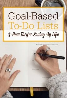 Want to get some of the BIG goals crossed off your to-do list? I've been using a new system this year that I am calling "goal-based to-do lists" and I'm excited to share it with you. This system applies to both work-at-home moms and to homemakers--basically anyone who has a to-do list!