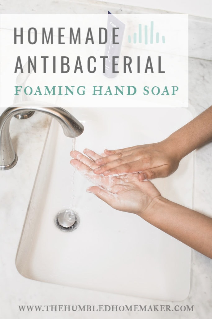 Learn how to make a safe antibacterial foaming hand soap. Besides being void of the harmful triclosan found in conventional, store-bought antibacterial soaps, this soap recipe is easy, frugal and 100% natural!