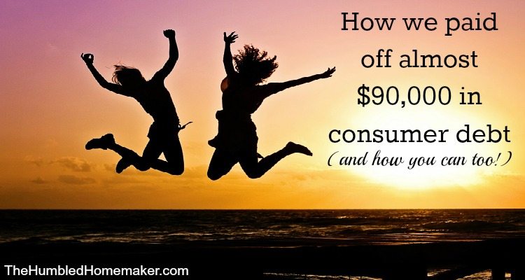 My husband and I are debt-free after we paid off almost $90,000 in consumer debt. It has been one of the most freeing experiences of our life! Here’s the story of how we became debt-free (and how you can too).