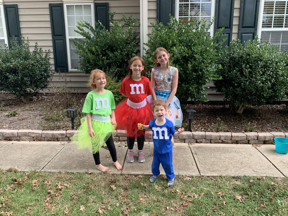 4 children dressed up for Halloween