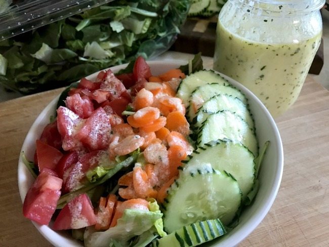 Lemon Yogurt Salad Dressing is simple to make and delicious on fresh veggies!