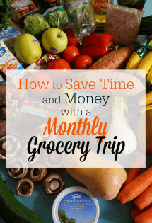 I save time and money on groceries by making just one grocery shopping trip per month, rather than shopping every week. Here's my system!