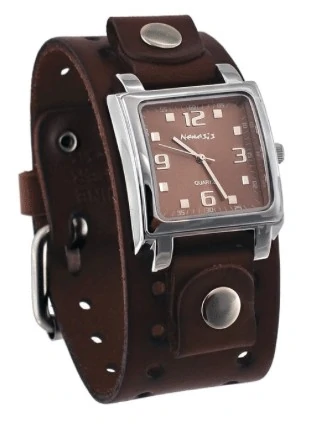 men's watch with leather band
