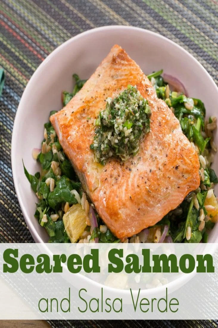 This seared salmon and salsa verde will melt in your mouth. You can't miss this recipe! 