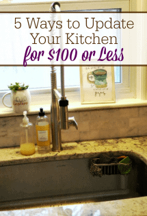 Updating a kitchen can get expensive! Here are five ways to update your kitchen for $100 or less!