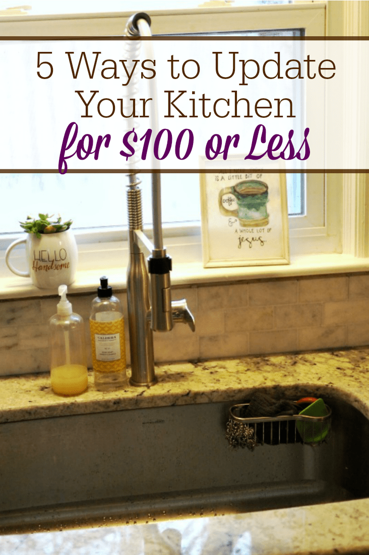 Updating a kitchen can get expensive! Here are five ways to update your kitchen for $100 or less! 