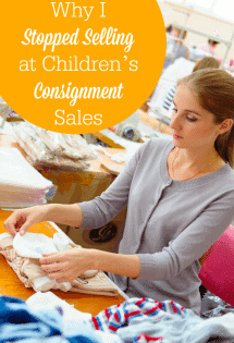 A must-read for moms stressed out with prepping clothes to sell at children's consignment sales! The stress might not be worth it!