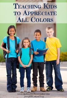 While racism cultural stereotypes seems to be at center stage in our country, our family is trying to teach our children to appreciate all colors and cultures. Here are some ways we are working on it! 